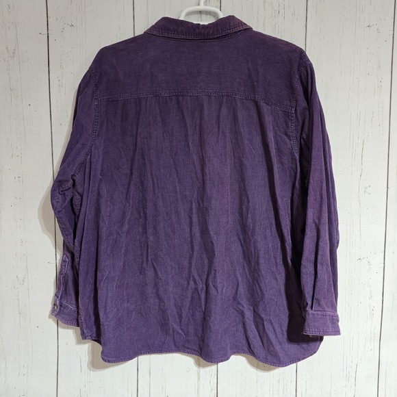 Disney Pooh Tiger Woman Purple Corduroy Button Up Shirt Sz‎ 26W/28w Vintage Y2K - Picture 2 of 10